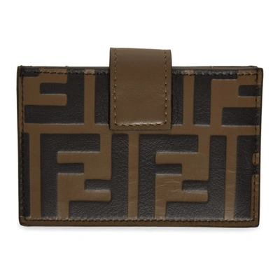 Shop Fendi Brown Forever  F Is  Card Holder In F13vk Black