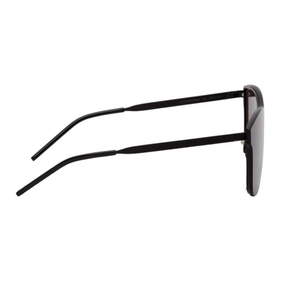 Shop Saint Laurent Black Over Mask Sl 51 Sunglasses In 001 Black