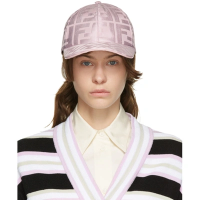 Shop Fendi Pink Silk 'forever ' Cap In Anemo