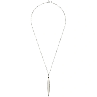 Shop Isabel Marant Silver Bone Spear Necklace In Ecsi Ecru/s