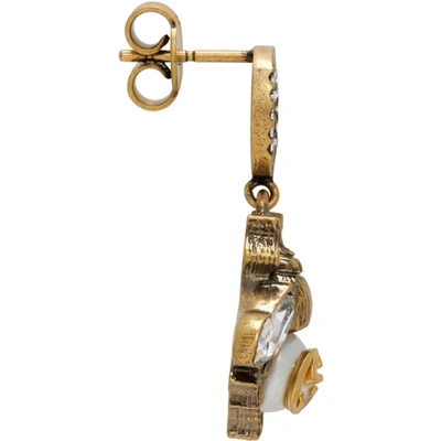 Shop Gucci Gold Interlocking G Bee Earrings In 8516 Gold