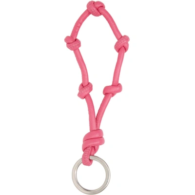 Shop Bottega Veneta Pink Multi-knot Keychain In 5618 Bon Bon