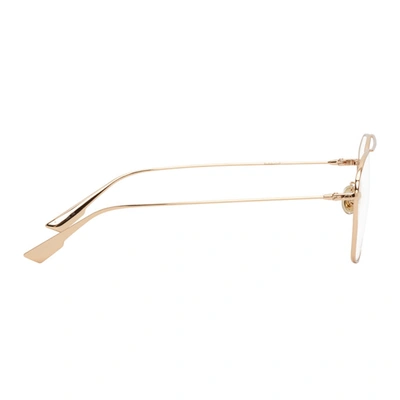 Shop Dior Rose Gold Aviator Stellaire014f Glasses In 0ddb Gold C