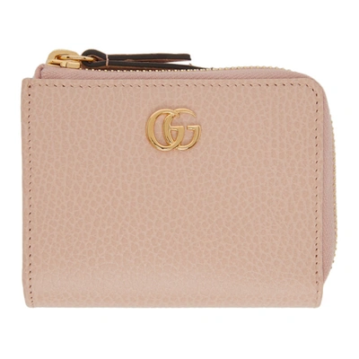 Shop Gucci Pink Small Marmont Card Holder In 5909 Perfect Pink