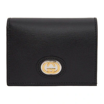 Shop Gucci Black Interlocking G Marina Bifold Card Holder In 1000 Black