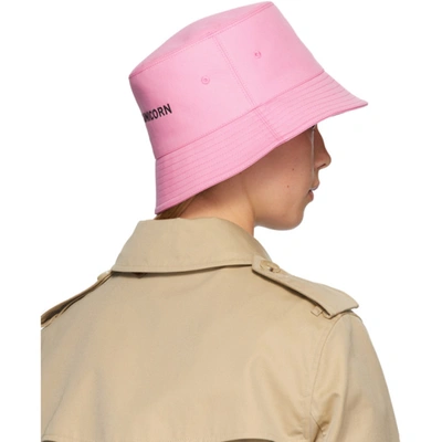 Shop Burberry Pink Swan Appliqué Bucket Hat In Bubblegum P