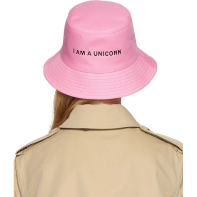 Shop Burberry Pink Swan Appliqué Bucket Hat In Bubblegum P