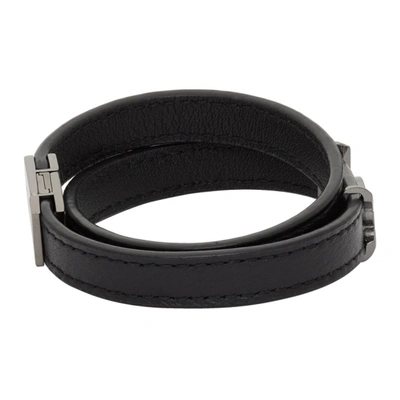Shop Saint Laurent Black Opyum Double Wrap Bracelet In 1000 Black