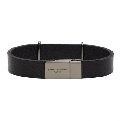 Shop Saint Laurent Black Opyum Bracelet In 1000 Black