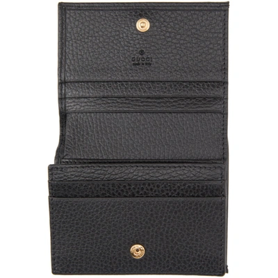 Shop Gucci Black Small Gg Marmont Card Case Wallet In 1000 Black