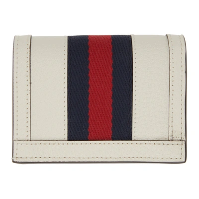 Shop Gucci Off-white Ophidia Card Holder Wallet In 8454 White