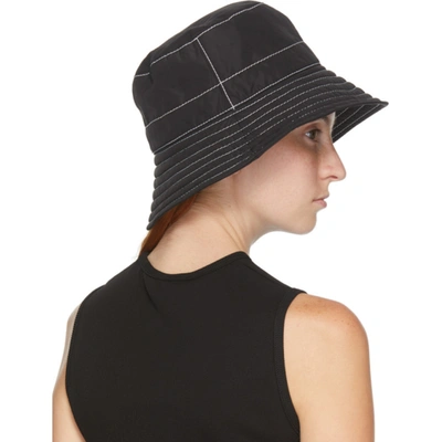 Shop Maison Michel Black And White Topstitched Charlotte Bucket Hat