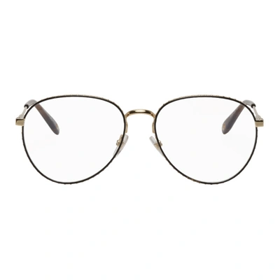 Shop Givenchy Gold And Brown Studded Edge Glasses In 0j5g Gold