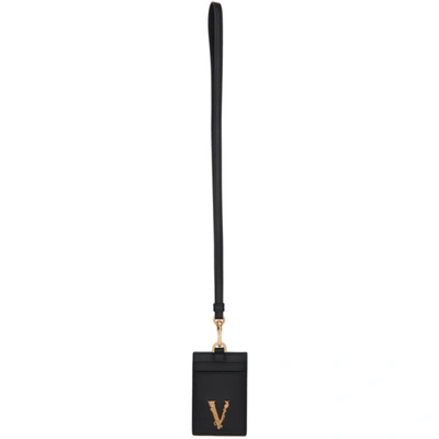 Shop Versace Black Virtus Card Holder In K41ot Blk