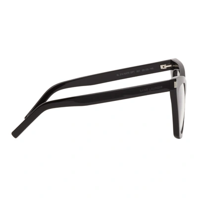 Shop Saint Laurent Black Sl 214 Cat Eye Sunglasses In 001 Black