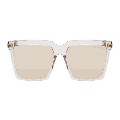 Shop Tom Ford Transparent Sabrina Sunglasses In 20z Grey