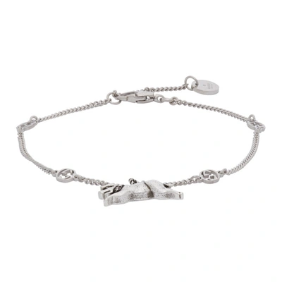 Shop Gucci Silver Piglet Bracelet In 0728 Silver