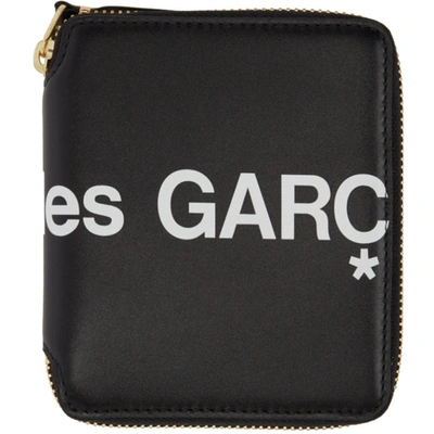 Shop Comme Des Garçons Black Huge Logo Zip Around Wallet In 1 Black