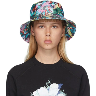 Shop Kenzo Black Vans Edition Floral Bucket Hat In Black Flora