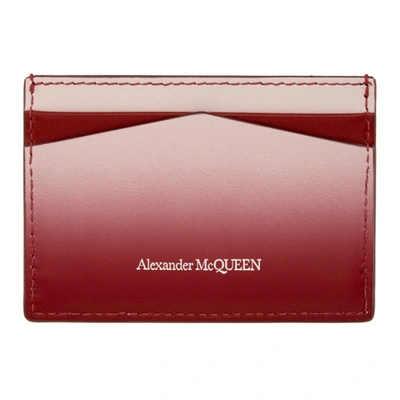 Shop Alexander Mcqueen Pink & Red Skull Card Holder In 8495 Pnkblk