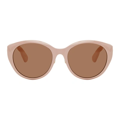 Shop Gucci Pink Cat-eye Sunglasses In 004 Pink