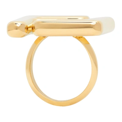 Shop Fendi Gold 'forever ' Maxi Logo Ring In F0cfk Softg