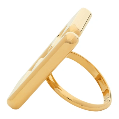 Shop Fendi Gold 'forever ' Maxi Logo Ring In F0cfk Softg