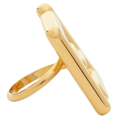Shop Fendi Gold 'forever ' Maxi Logo Ring In F0cfk Softg