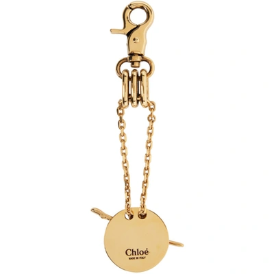 Shop Chloé Gold Franckie Keychain In 9dc Vintage