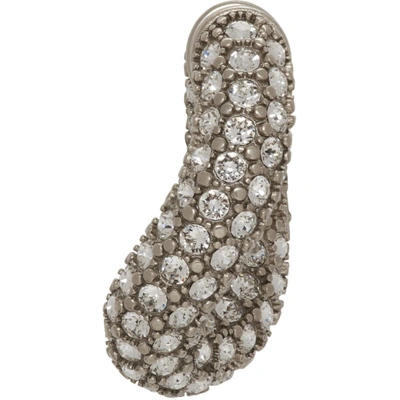 Shop Balenciaga Silver Crystal Loop Earrings In 7155 Crysta