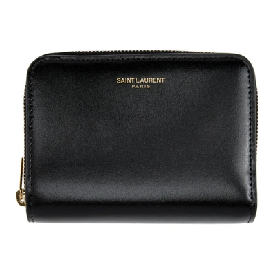 Shop Saint Laurent Black Compact Zip Wallet In 1000 Black