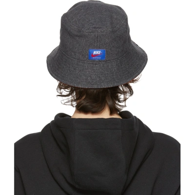 Shop Nike Grey Heathered Bucket Hat In 032 H Black