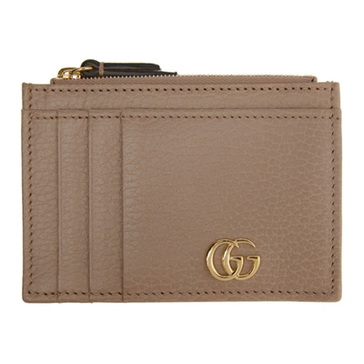 Shop Gucci Pink Marmont Zip Card Holder In 5729 Rose