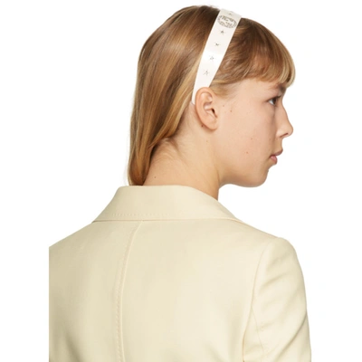 Shop Gucci Off-white Crystal Interlocking G Headband In 8516 Ivory