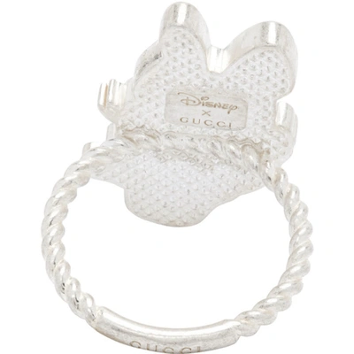Shop Gucci Silver Disney Edition Daisy Duck Ring In 8488 Silver