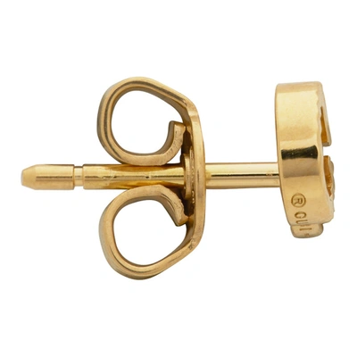 Shop Gucci Gold Gg Running Guilloché Stud Earrings