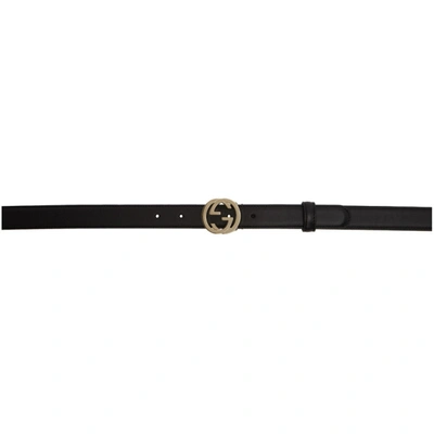 Shop Gucci Black Interlocking G Belt In 1000 Black