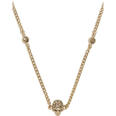 Shop Alexander Mcqueen Gold Short Chain Necklace In 7285 0953