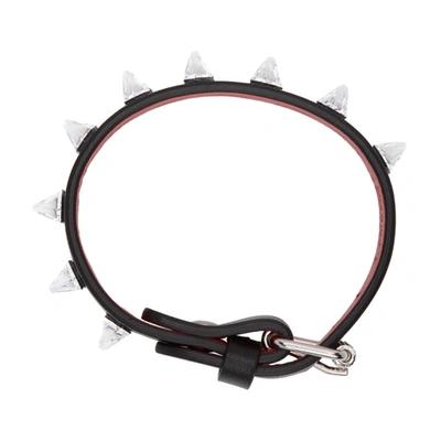 Shop Christian Louboutin Black Crystal Loubilink Bracelet In Bk1d Black