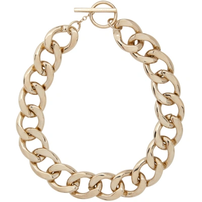Shop Saint Laurent Gold Chain Choker Necklace In 8045 Gold