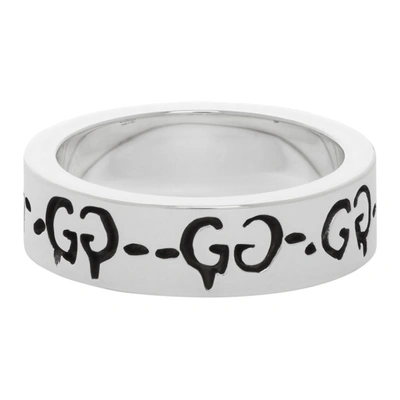 Gucci Silver G Ghost Ring | ModeSens