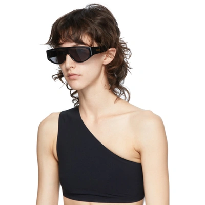 Shop Bottega Veneta Black Mask Sunglasses In 001 Black