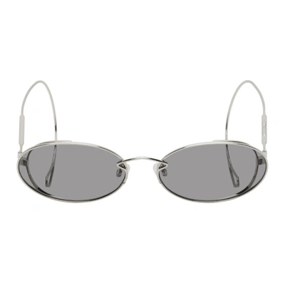 Shop Mcq By Alexander Mcqueen Silver Mcq Swallow Chain Cable Tip Sunglasses In 001 Silver