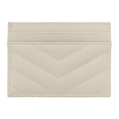 Shop Saint Laurent Off-white Monogramme Card Holder In 9207 White