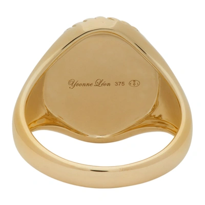 Shop Yvonne Léon Gold Oval Nacre Signet Ring In Gold/pearl