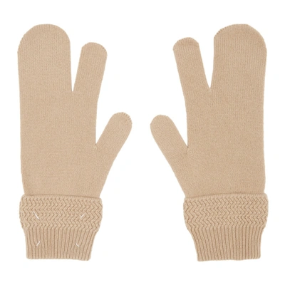 Shop Maison Margiela Beige Tabi Gloves In 113 Camel