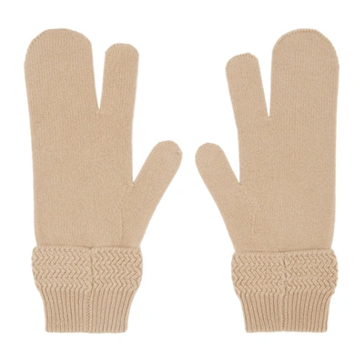 Shop Maison Margiela Beige Tabi Gloves In 113 Camel