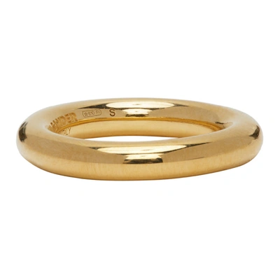 Shop Jil Sander Gold Classic Ring In 710 - Gold