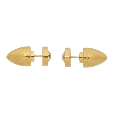 Shop Balenciaga Gold Plug Earrings In 1376 Gldcry