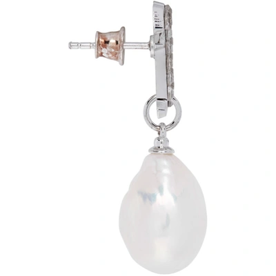 Shop Misbhv Silver And Off-white Pearl Crystal Earrings In Natur/pearl